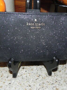 Kate Spade NY Black Glimmer Glitter Wallet K4714